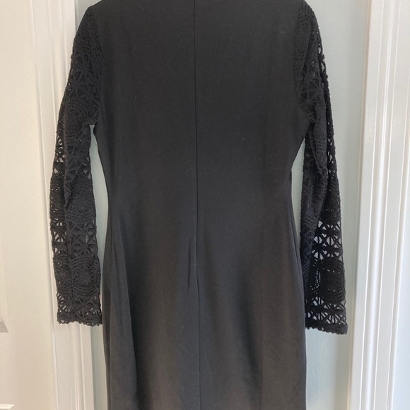 Black long Sleeve Bodycon Dress with Lace Arm - Picture 4 of 6